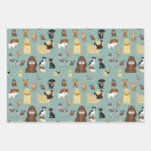 Feuille De Papier Cadeau chien arrière - plan turquoise motif (Devant)