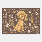 Feuille De Papier Cadeau Chien Brown personnalisé (Devant)
