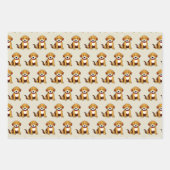 Feuille De Papier Cadeau Chien brun assis - (Devant 2)