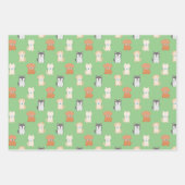 Feuille De Papier Cadeau Chien Chien Motif bleu (Devant 3)