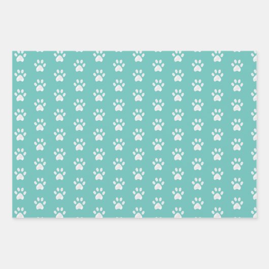 Feuille De Papier Cadeau Chien chiot de Noël, chat carol & pattes (Devant 3)