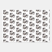Feuille De Papier Cadeau Chien chiot maltais noir et blanc (Devant)