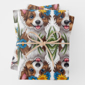 Feuille De Papier Cadeau Chien chiot mignon (En situation)