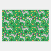 Feuille De Papier Cadeau Chien dalmate avec chapeau de Noël (Devant)