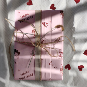 Feuille De Papier Cadeau Chien d'amour 1er anniversaire – Joli chiot, Ballo