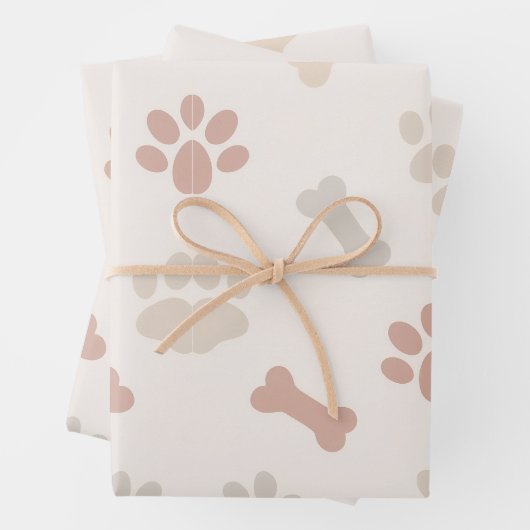 FEUILLE DE PAPIER CADEAU CHIEN DE LA MAIN (En situation)