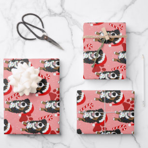 Feuille De Papier Cadeau Chien de montagne bernois de Noël