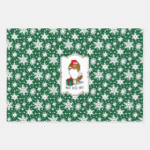 Feuille De Papier Cadeau Chien de Noël Santa Hat Shetland Sheepdog (sable) (Devant)