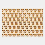 Feuille De Papier Cadeau Chien joyeux, brun, assis (Devant 2)