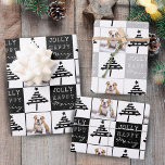 Feuille De Papier Cadeau Chien mignon Chien Chiot Pet Photo Black Christmas<br><div class="desc">Joli Chien Chiot Pet Photo Vierge Arbre de Noël Noir Feuilles de papier enveloppant. Arbre de Noël noir abstrait moderne avec une étoile. Joyeux, Joyeux, Jolly. Le design a une photo personnalisée d'un chiot de chien - insérez votre chien préféré ou toute autre photo d'animal de compagnie dans le modèle...</div>