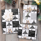 Feuille De Papier Cadeau Chien mignon Chien Chiot Pet Photo Black Christmas