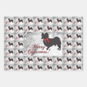 Feuille De Papier Cadeau Chien papillon (Devant)