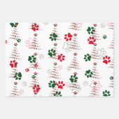 Feuille De Papier Cadeau Chien Paw Christmas Tree Motif (Devant)