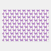 Feuille De Papier Cadeau Chien Sibérie Husky Silhouette Purple 3 Différent (Devant 3)