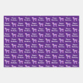 Feuille De Papier Cadeau Chien Tibétain Terrier Silhouette Purple 3 Différe (Devant)
