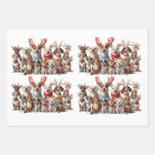 Feuille De Papier Cadeau Chiens chiots de Noël mignons (Devant 3)