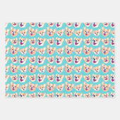 Feuille De Papier Cadeau Chiens Corgi Mignons (Devant 2)