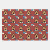 Feuille De Papier Cadeau Chiens d'amour rustiques (Devant)