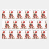 Feuille De Papier Cadeau Chiens de Chiens de Chiens de Fête Noël (Devant 2)
