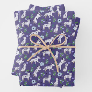 Feuille De Papier Cadeau Chiens de Dalmatie mignons Animaux Motifs
