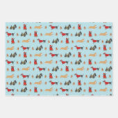 Feuille De Papier Cadeau Chiens de Noël (Devant)