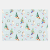 Feuille De Papier Cadeau Chiens de Noël (Devant)