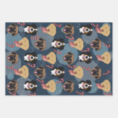 Feuille De Papier Cadeau Chiens de Noël (Devant)