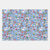 Feuille De Papier Cadeau Chiens de Noël Chandails de marionnettes (Devant 3)