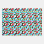 Feuille De Papier Cadeau Chiens de Noël de vacances (Devant 3)