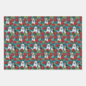 Feuille De Papier Cadeau Chiens de Noël de vacances (Devant 2)