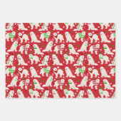 Feuille De Papier Cadeau Chiens de Noël des Grands Pyrénées (Devant)