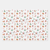 Feuille De Papier Cadeau Chiens de Noël en accessoires de vacances (Devant)
