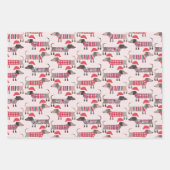 Feuille De Papier Cadeau Chiens de saucisson Dachshund en Casquettes et Kni (Devant 2)