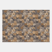 Feuille De Papier Cadeau Chiens Empilés Fantaisistes (Devant 2)