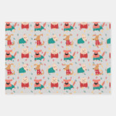Feuille De Papier Cadeau Chiens en chandail de Noël (Devant)