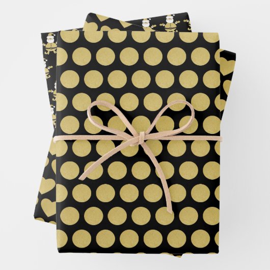 Feuille De Papier Cadeau Chiens Et Coeurs De Noël Père Noël Golden (En situation)