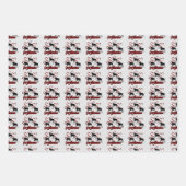 Feuille De Papier Cadeau Chiens Gris Et Coeurs Rouges (Devant 3)