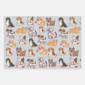 Feuille De Papier Cadeau Chiens heureux (Devant 3)