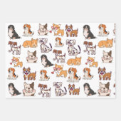 Feuille De Papier Cadeau Chiens heureux (Devant)