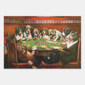 Feuille De Papier Cadeau Chiens jouant au poker par C.M. Coolidge (Devant 3)