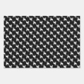 Feuille De Papier Cadeau Chiens noirs et blancs (Devant 2)