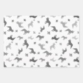 Feuille De Papier Cadeau Chiens noirs et blancs (Devant 3)