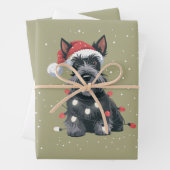 Feuille De Papier Cadeau Chiens Scottie Scottish Terrier Christmas Chien Ma (En situation)