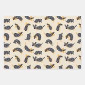 Feuille De Papier Cadeau Chiens teckel endormis ridicules (Devant)