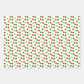 Feuille De Papier Cadeau Chiffres verts rouges Noël (Devant 3)