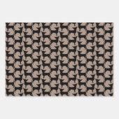 Feuille De Papier Cadeau Chihuahua noir Motif carrelé (Devant 2)
