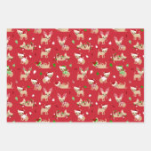 Feuille De Papier Cadeau Chihuahuas de Noël (Devant 2)