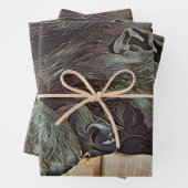 FEUILLE DE PAPIER CADEAU CHIMP ART (En situation)