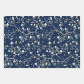 Feuille De Papier Cadeau Chinoiserie Camellia Garden Breeze bleu (Devant)