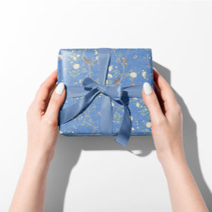 Feuille De Papier Cadeau Chinoiserie Camellia Garden Breeze bleu